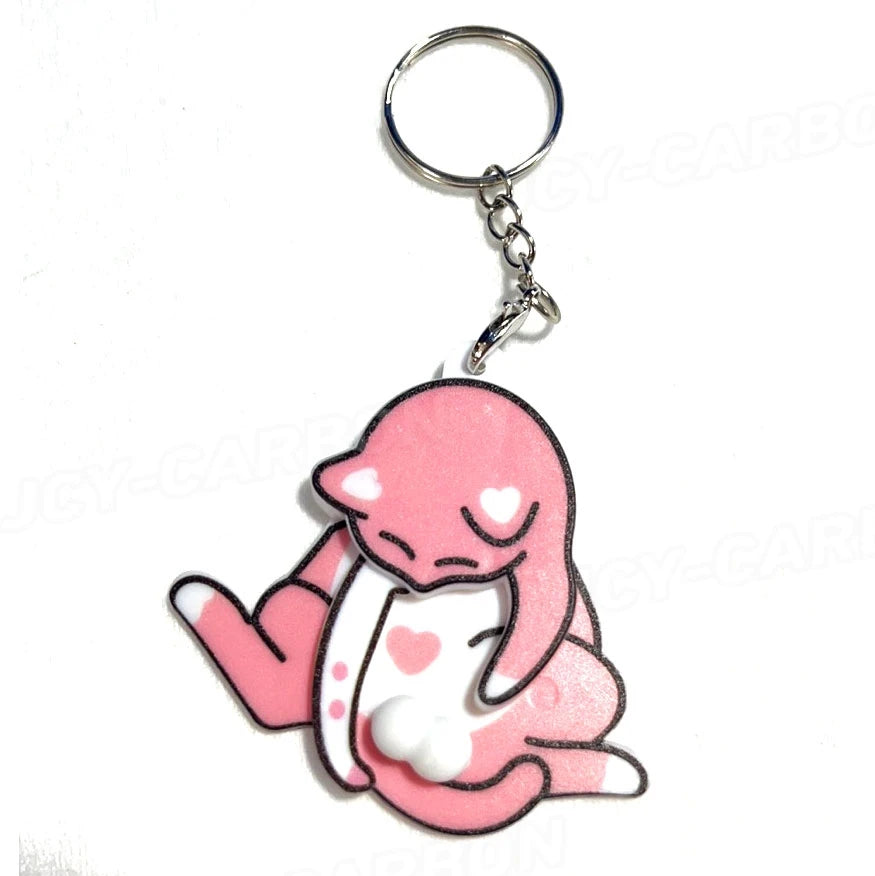 Creative Pull Play Egg Cat Keychain Pendant