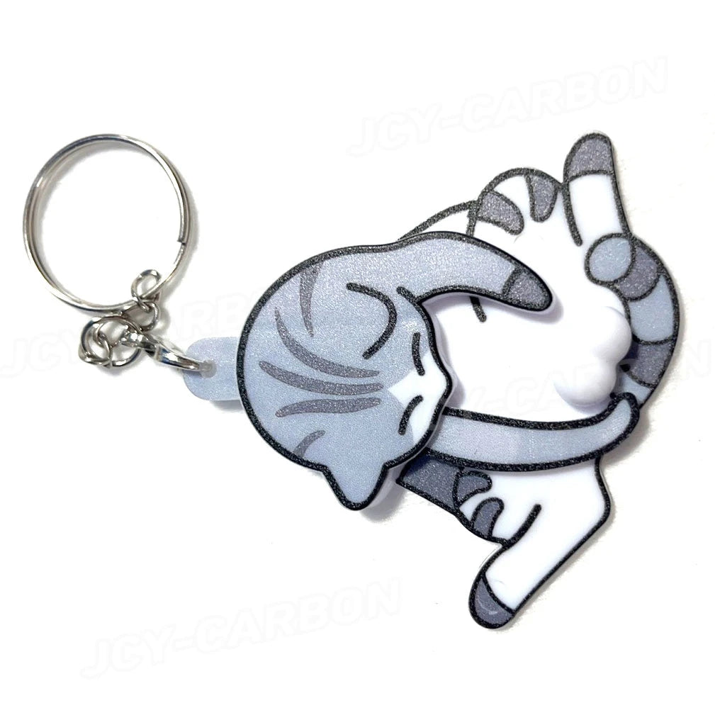 Creative Pull Play Egg Cat Keychain Pendant