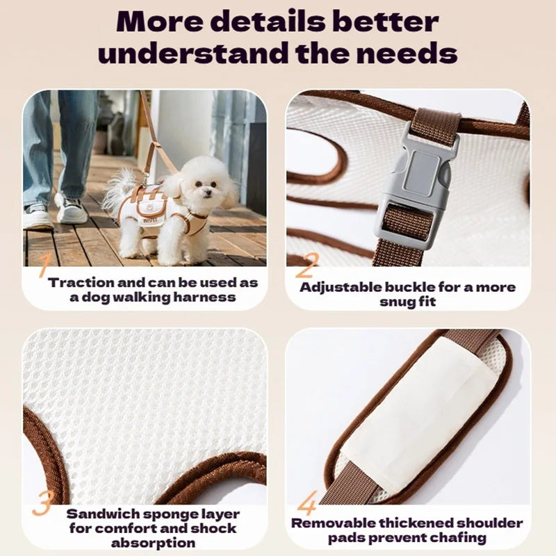 Dog multi-functional traction backpack