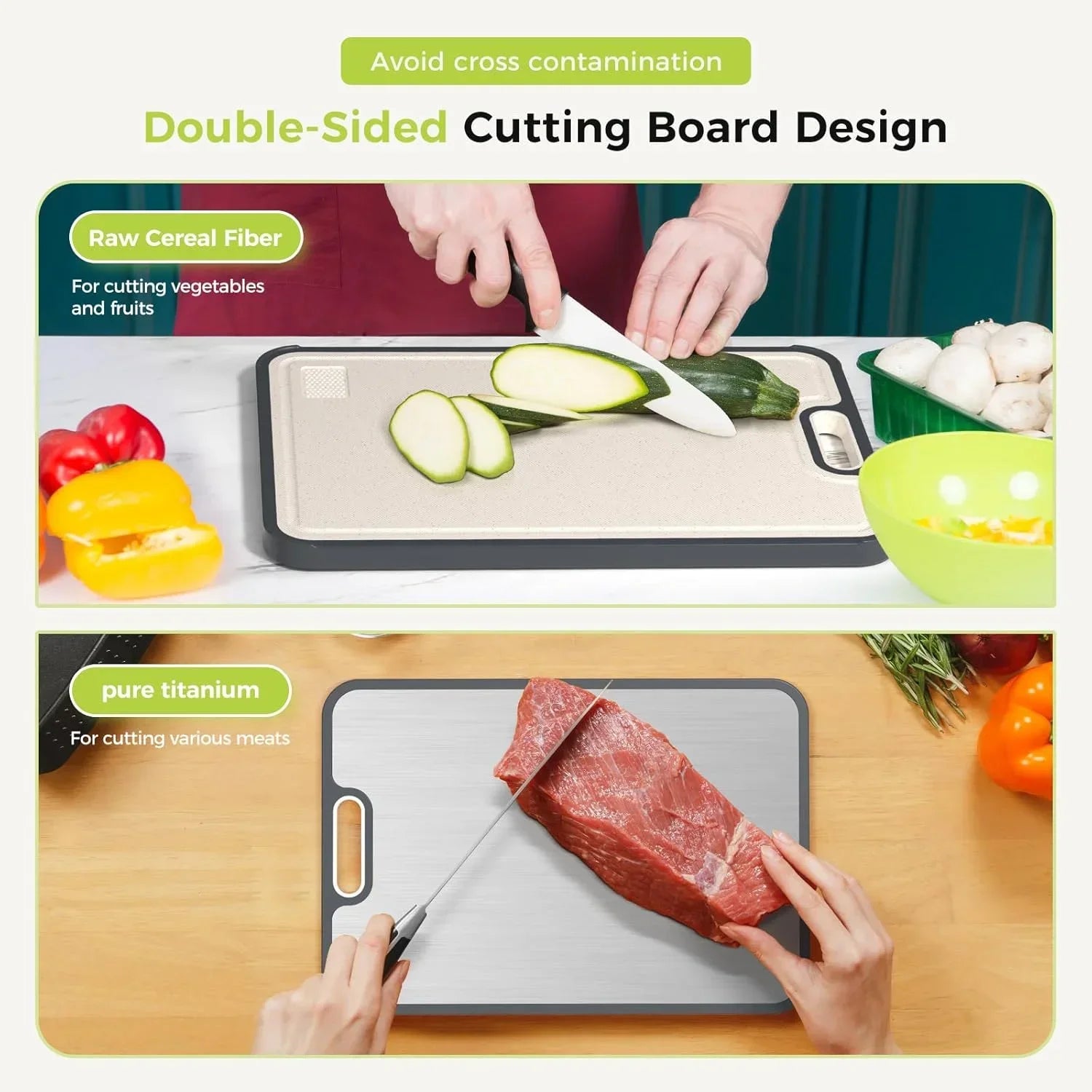 Kitchen Cutting Board Double Sided