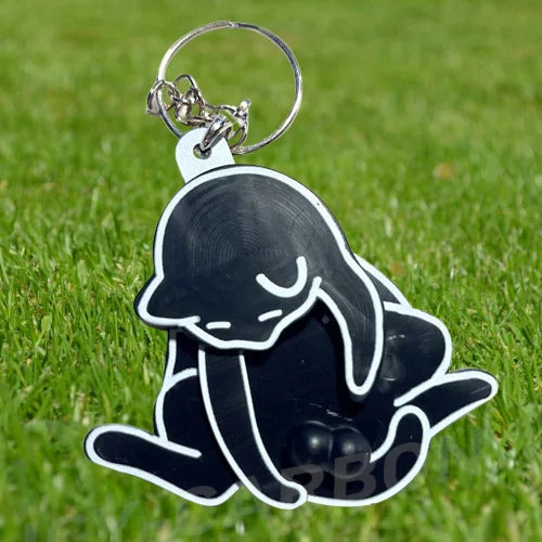 Creative Pull Play Egg Cat Keychain Pendant