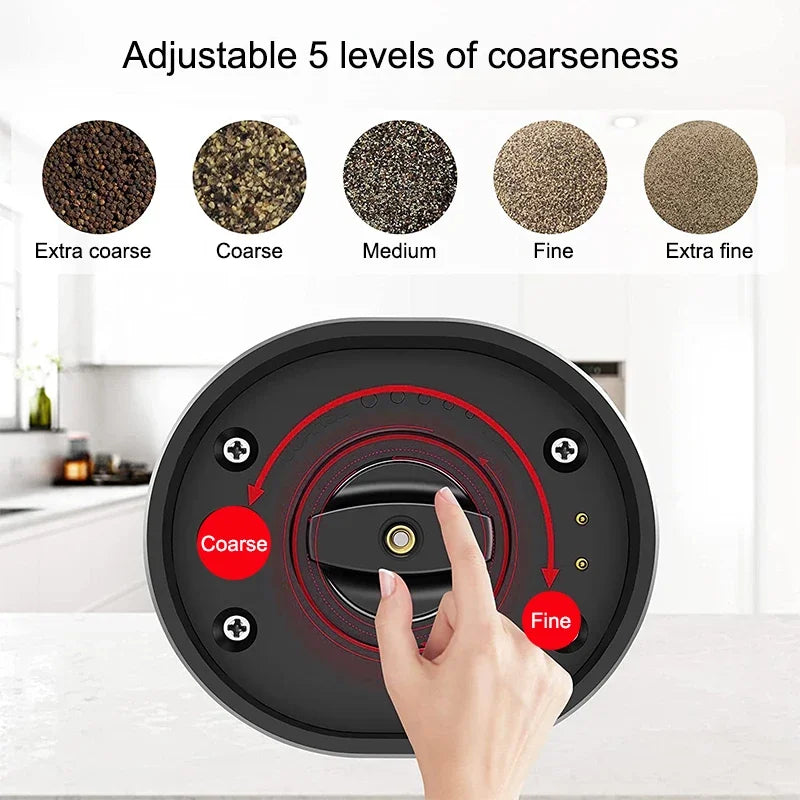 Electric Salt and Pepper Grinder Set With Led Light